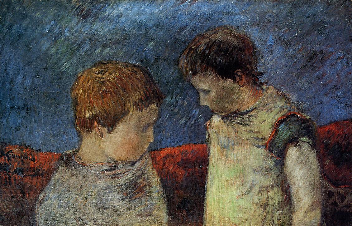 Aline Gauguin and one of her brothers 1883